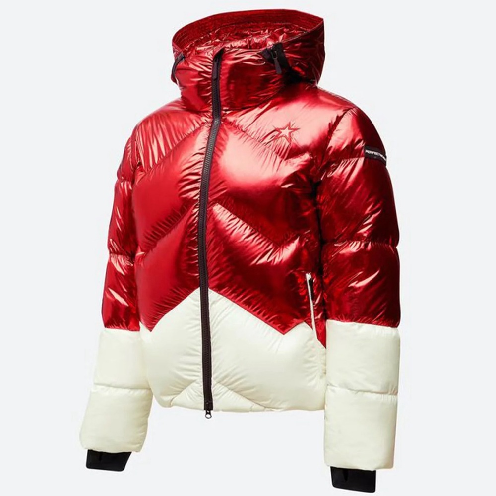 Perfect Moment Men’s Airview Duvet Red and White down Ski Jacket size L large